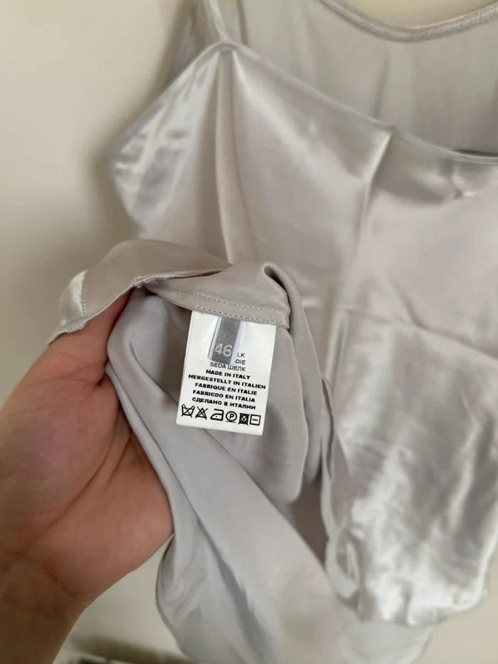 Top soie argenté - photo numéro 6