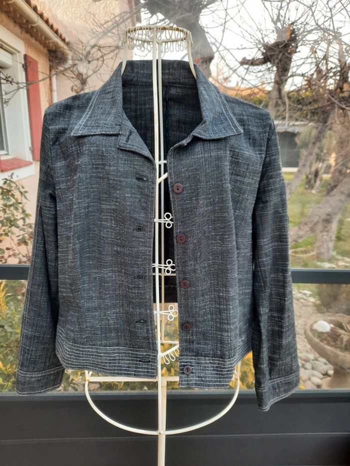 Veste blouson gris chiné T 40