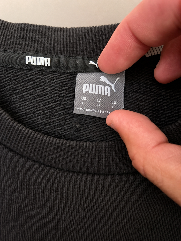 Sweat Puma noir homme taille L logo doré vintage - photo numéro 5