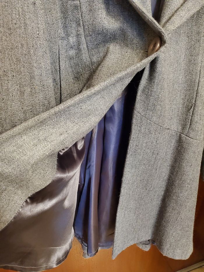 Manteau cintré évasé gris Sara Kelly T38 neuf - photo numéro 6