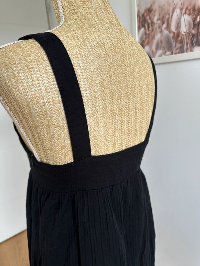 Robe courte bretelles noire gaze coton 38 - photo numéro 3