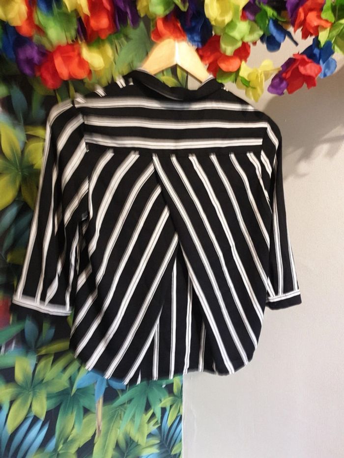 Blouse rayée, dos croisé - photo numéro 3