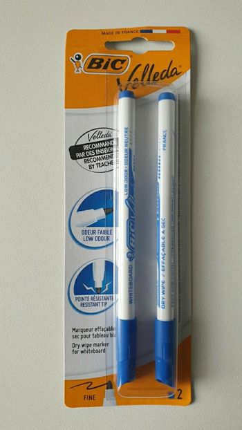 Neuf fournitures scolaires lot 2 stylos feutres effaçables BIC pour ardoise tableau blanc  Velleda