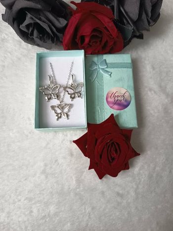 Ensemble bijoux pendentif argenté