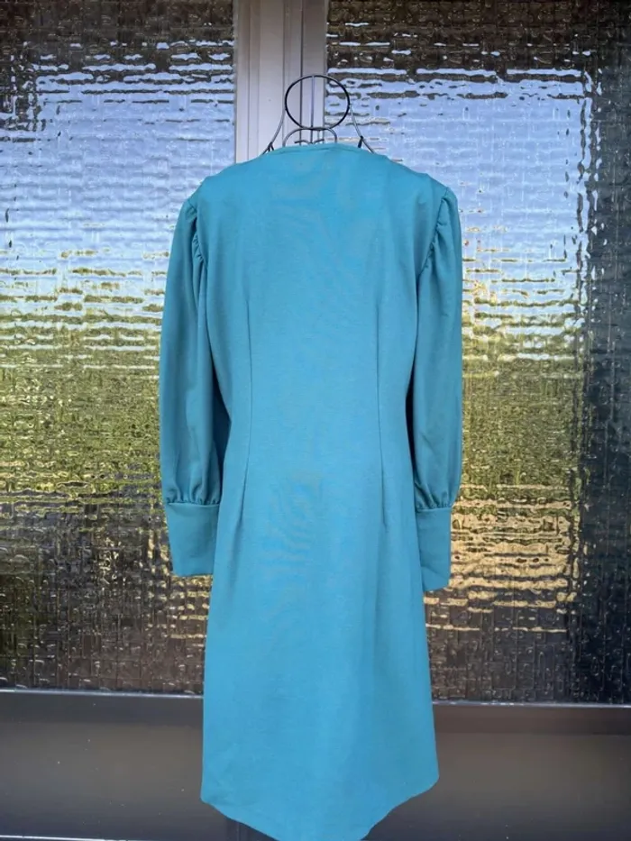 Robe Bleu-Verte Manches Longues Bouffantes - photo numéro 12