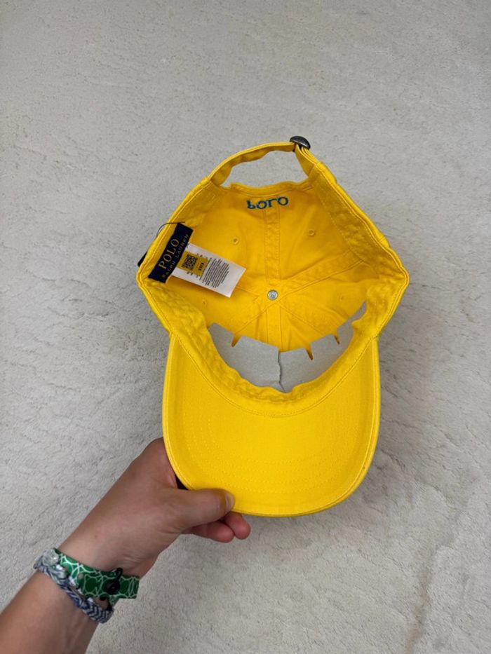 Casquette Ralph Lauren Jaune Logo Brodé Neuve - photo numéro 6