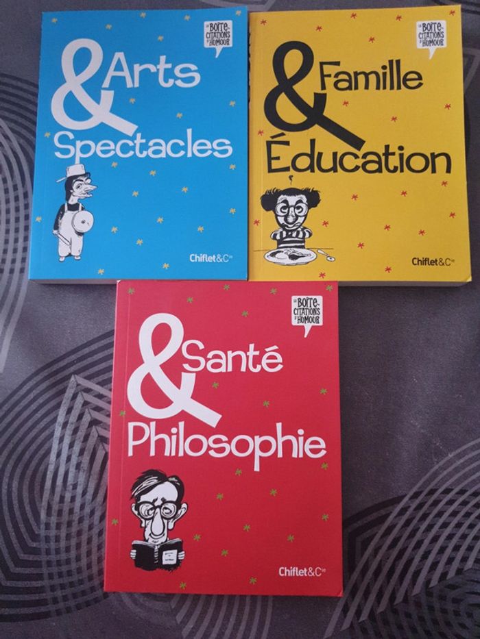 Lot de 3 livres "Boite citations humour"