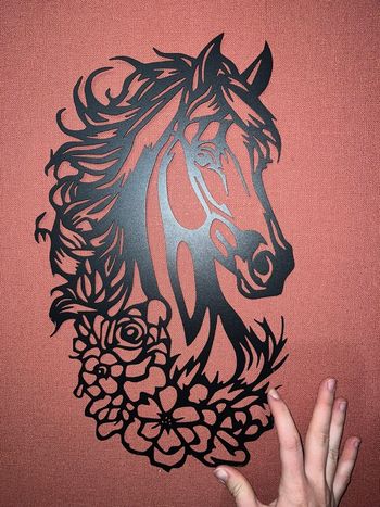 Décoration murale en métal cheval 