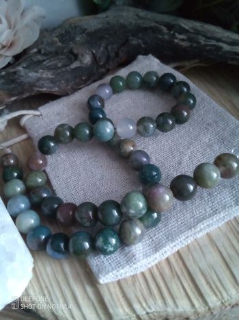 Lot de 45 perles en pierres d'agate indienne