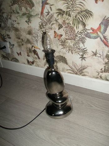 Lampe chevet REVIMPORT couleur inox TBE