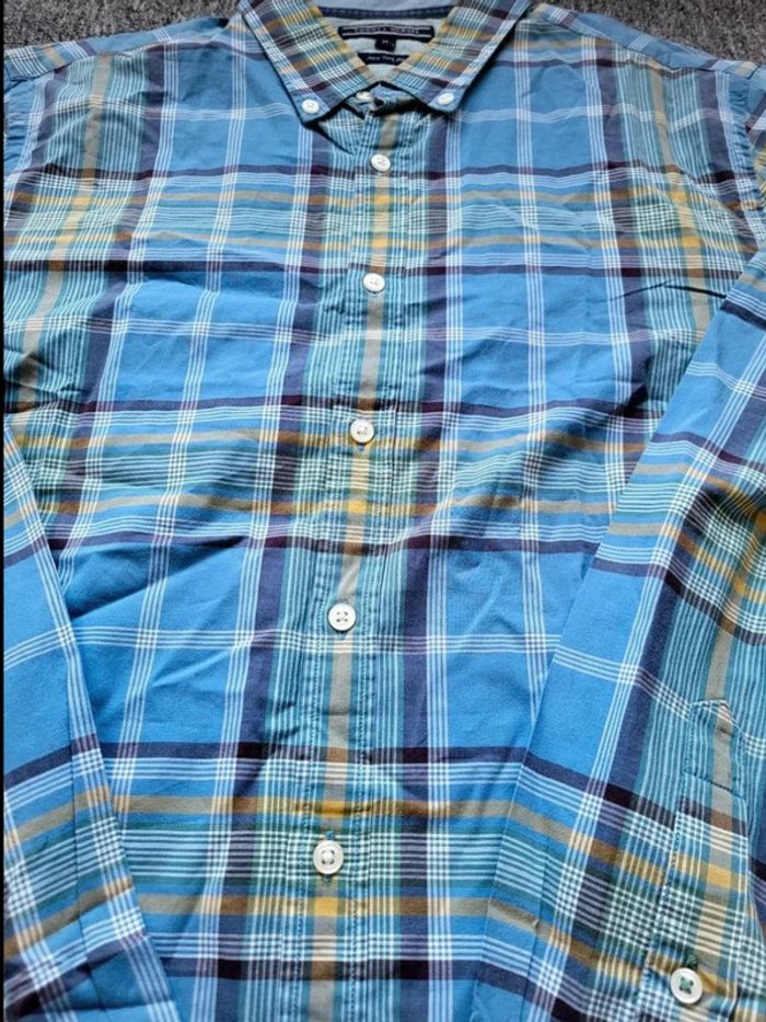 Chemise Tommy Hilfiger à Carreaux - Bleu & Jaune - Manches Longues - Taille M - New York Fit - photo numéro 9