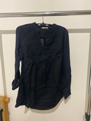 Top blouse noir tunique