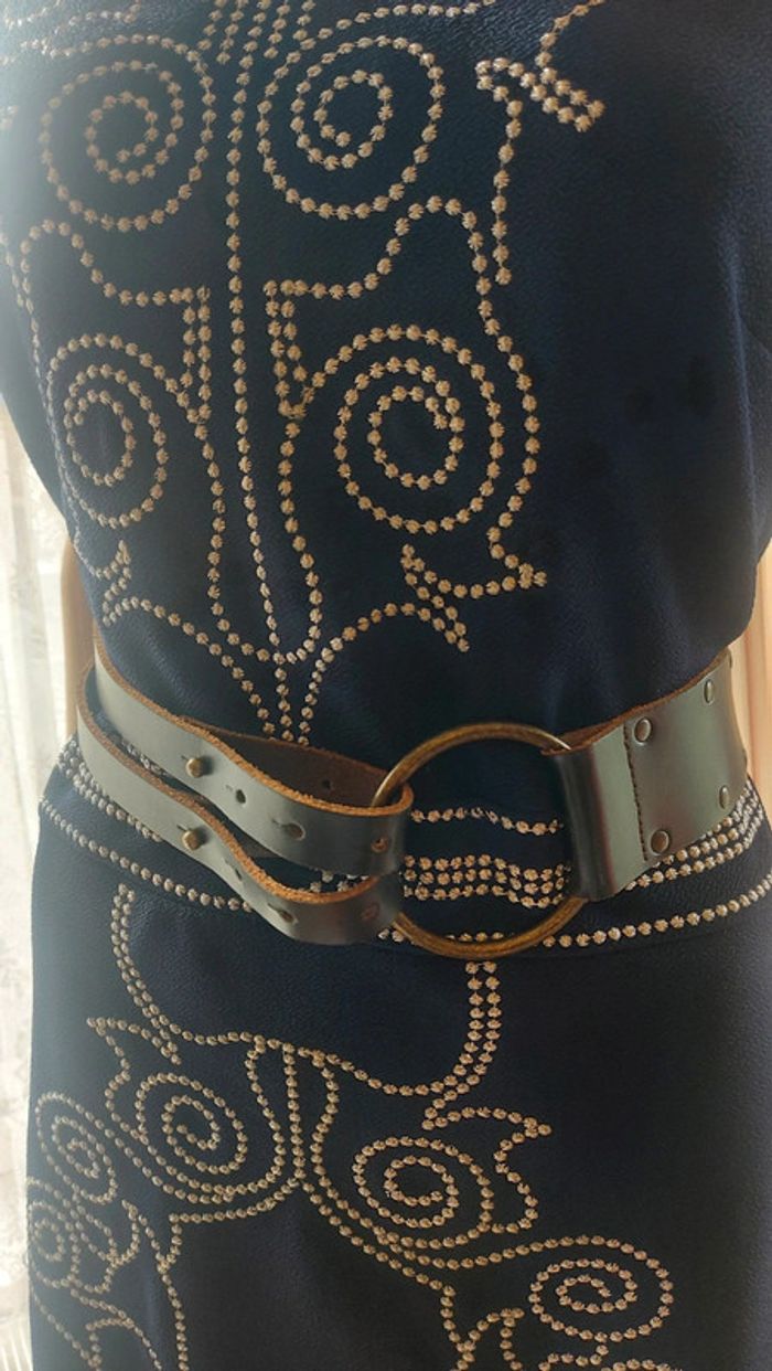 Ceinture en cuir marron 90cm - photo numéro 5