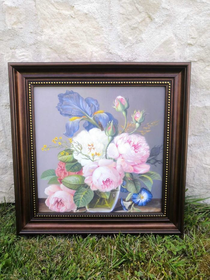 Tableau peinture fleurs contemporain