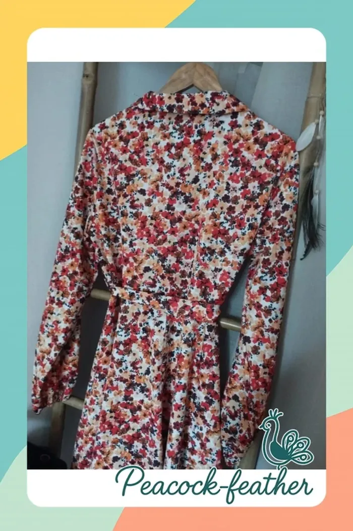Robe fleurie jaune orange shein TU - photo numéro 5