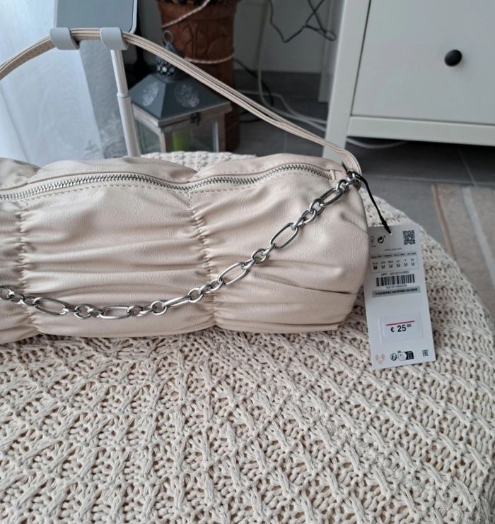 Sac Zara froncé beige crème - photo numéro 3