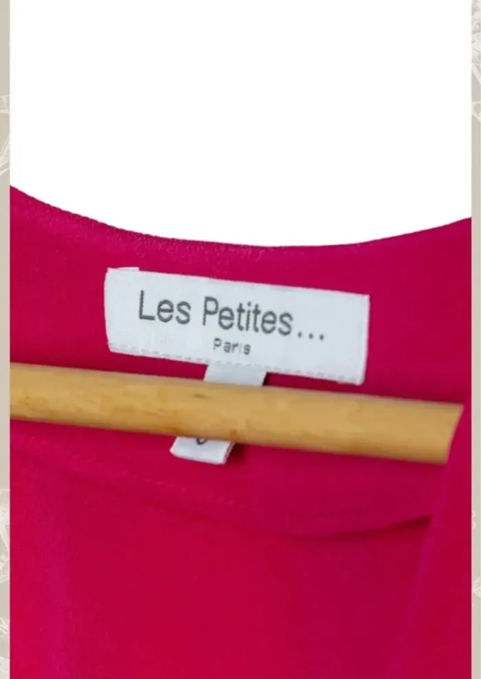 Robe en soie rose fuchsia drapée Les Petites Paris Taille 36 - photo numéro 7