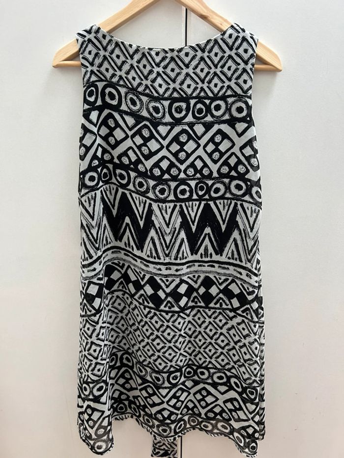 robe noir et blanche à motifs baroque avec ceinture - Classic tricot taille s/m - photo numéro 4