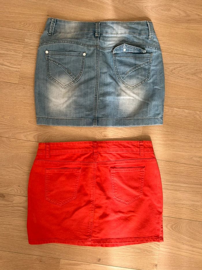 Lot de 2 jupes en jean taille 40 (L) très bon état - photo numéro 7