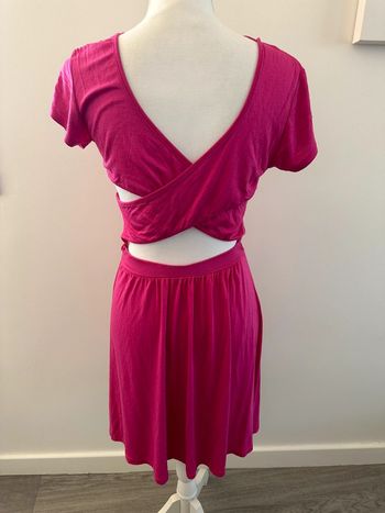 Robe dos croisé rose fuchsia Vintage T40