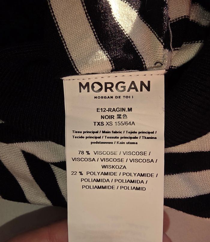 Robe mi-longue noire/bl1nche moulante XS - photo numéro 5