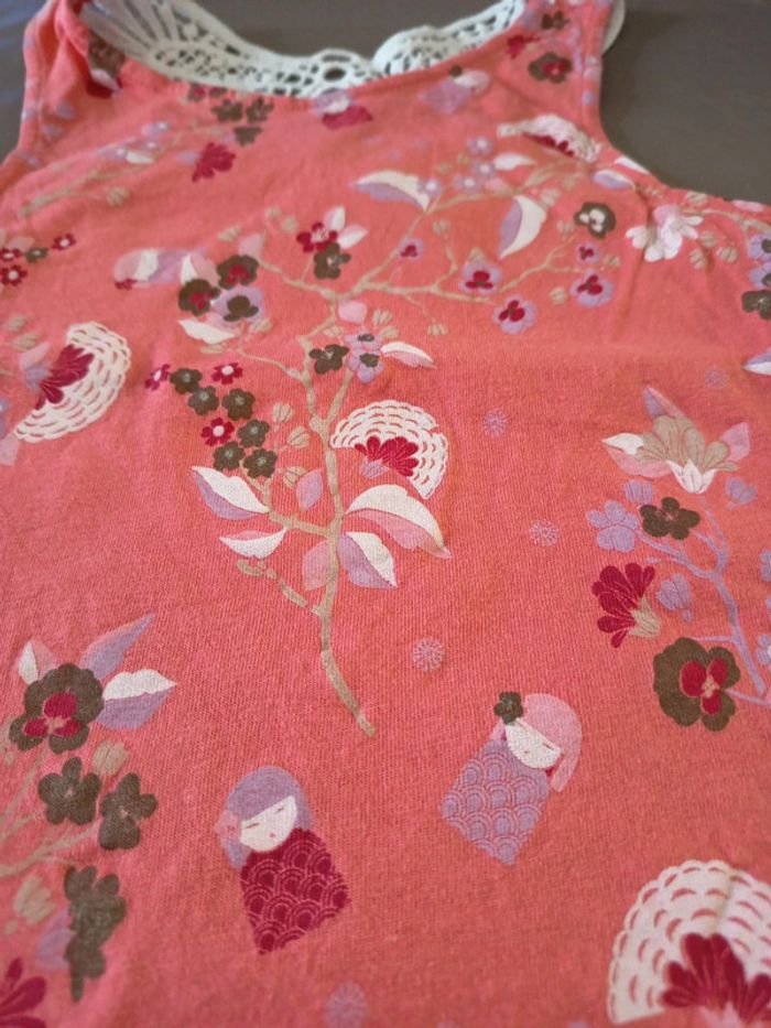 Débardeur rose papillon dentelle - photo numéro 2