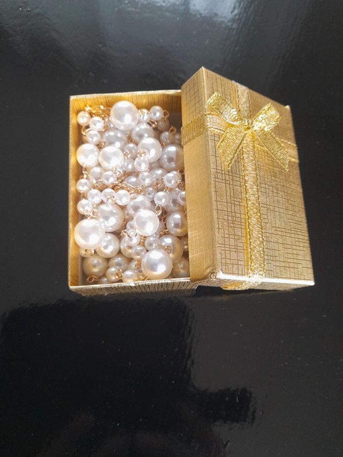 Collier long roses et perles - photo numéro 5