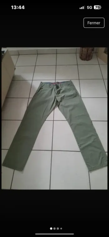 Pantalon chino vert 46