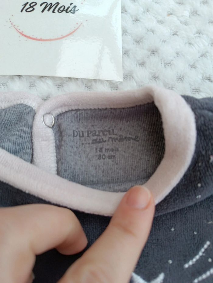 Pyjama 1 Pièce Du Pareil Au Même 18 Mois – Gris Pailleté - photo numéro 4