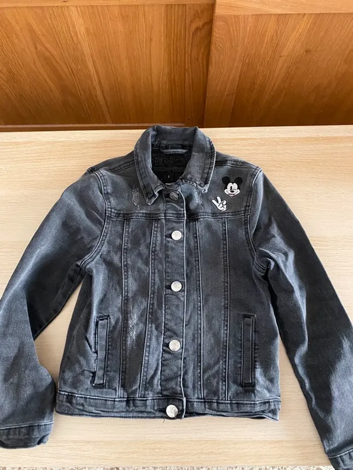 Veste jean Mickey mouse Disney Primark noire fille 7 8 ans