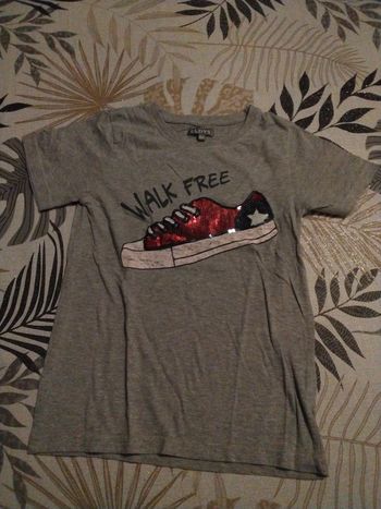 Tee shirt manche courte gris Eldys 8 ans