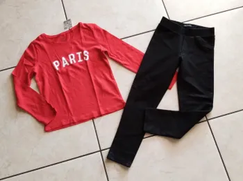 Ensemble 6 ans t-shirt kiabi + jegging noir in extenso