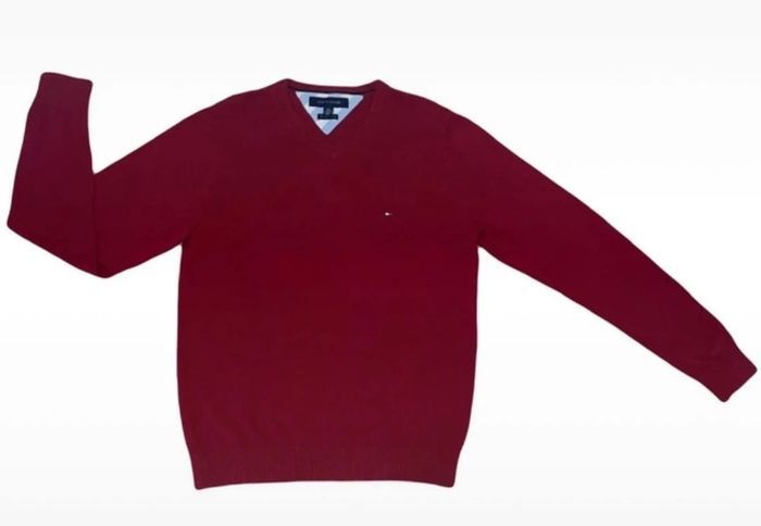 🥶 Pull Tommy Hilfiger. Homme. Rouge. Taille s. Très bon état. - photo numéro 10