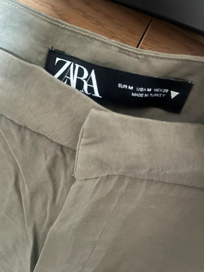 Pantalon large vert kaki Zara - photo numéro 5