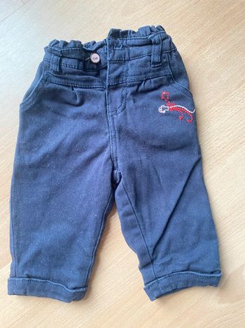Pantalon bleu broderies