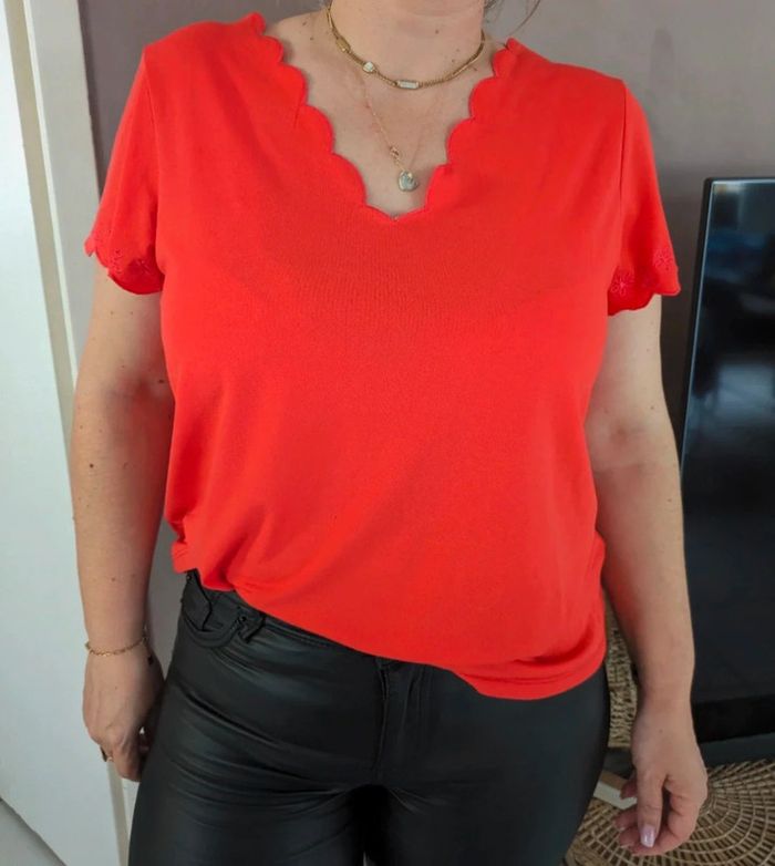 Blouse festonné camaïeu bac rubik carré - photo numéro 2