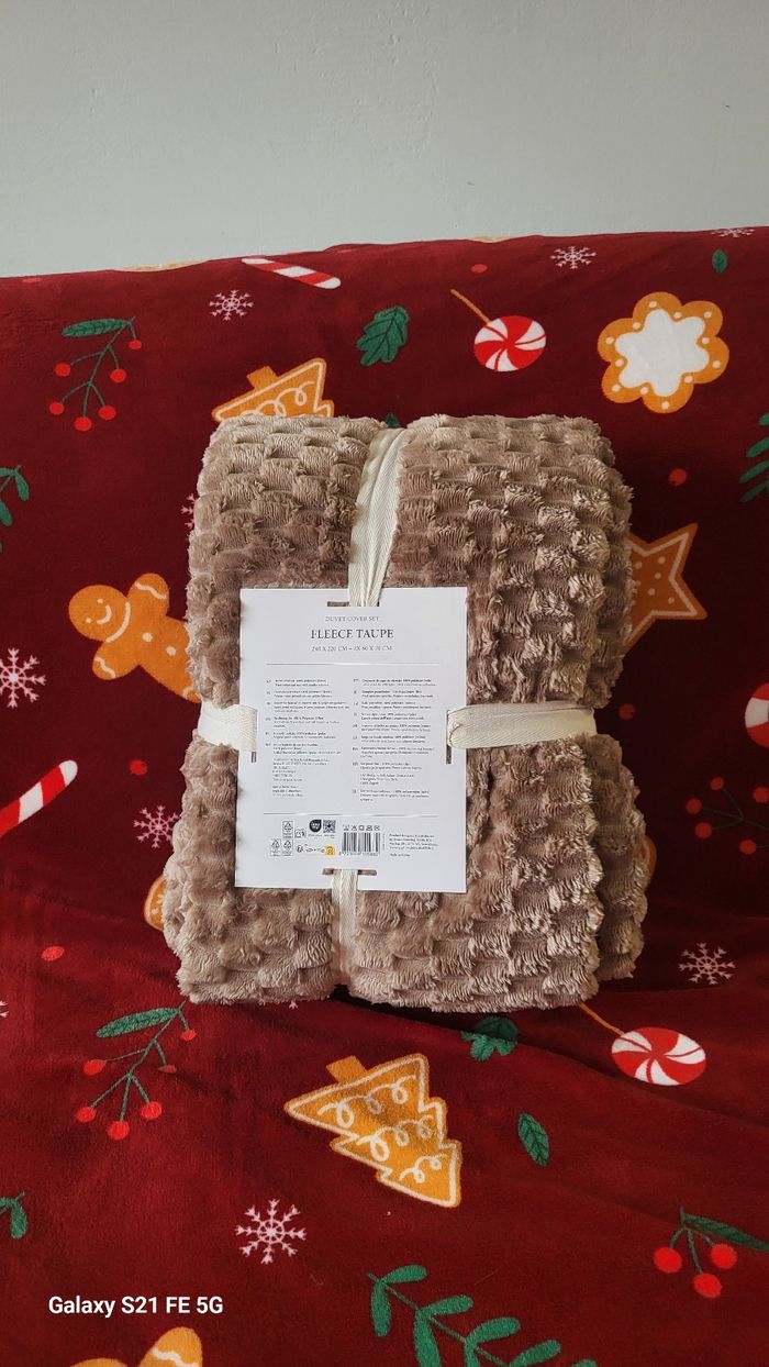 Lot housse de couette king size et 2 taies d oreiller taupe oeko tex neuve - photo numéro 4