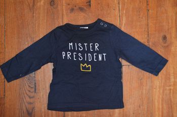 Tee shirt manches longues 3 mois Mister President