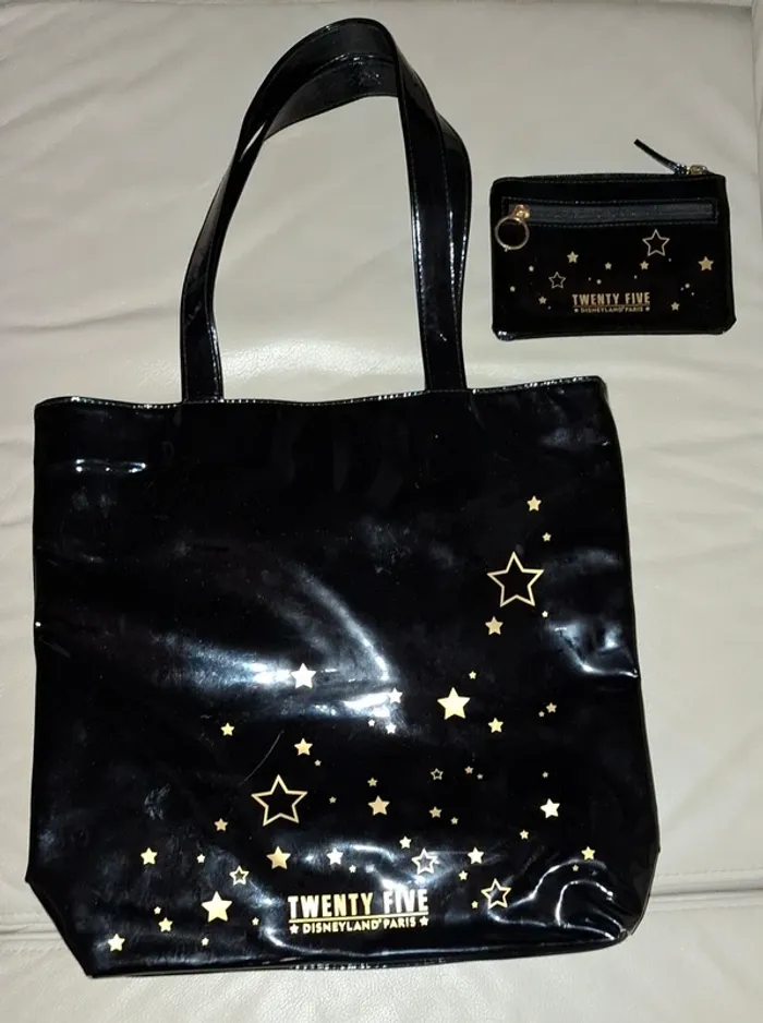 Sac cabas et pochette 25 ieme Anniversaire Mickey et fée
clochette et etoiles -Disneyland Paris - photo numéro 4