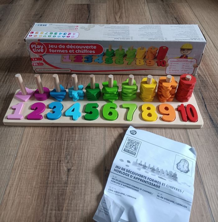 Jeu de découverte des formes et chiffres en bois - Playtive - photo numéro 1