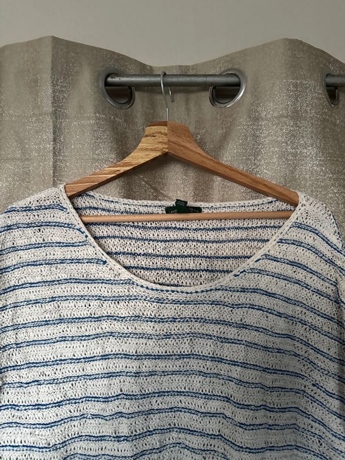 Pull femme Ralph Lauren rayé bleu/blanc – Taille XXXL – Très bon état - photo numéro 6
