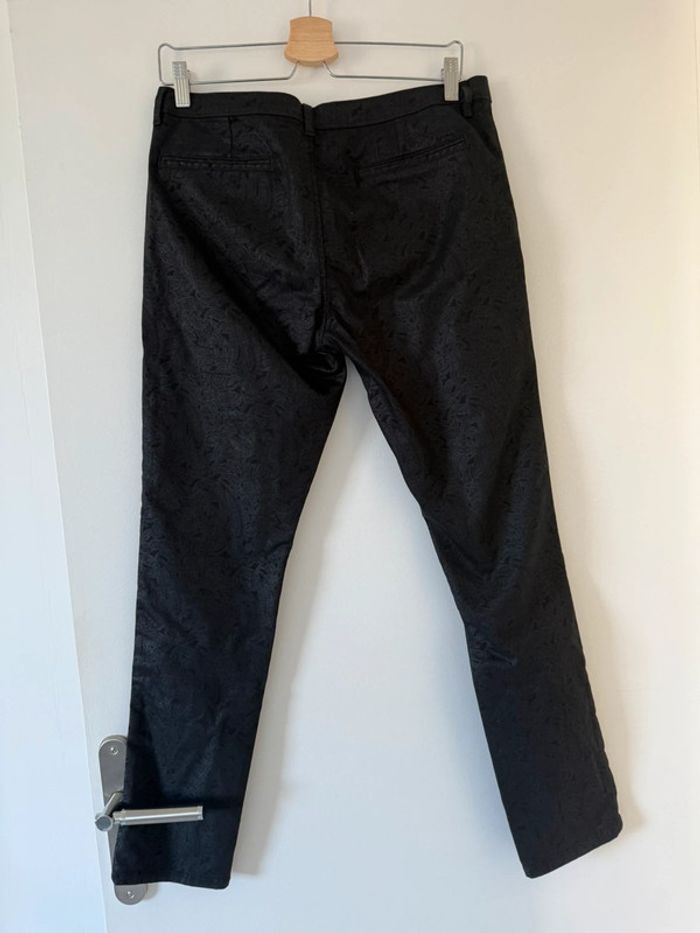 Pantalon style huile noir motif cachemire school rag38 - photo numéro 5