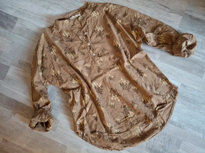 Chemisier en coton marron