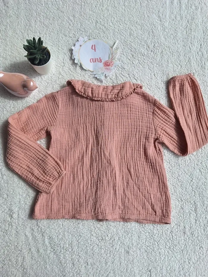 Blouse doublée gaze rose - photo numéro 5