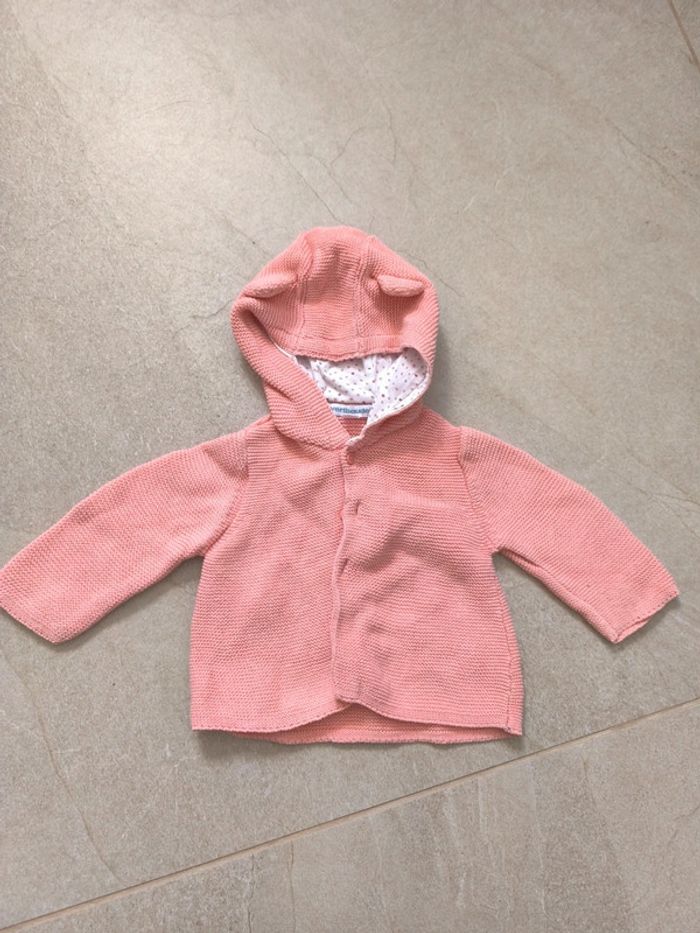Veste capuche rose Verbaudet 6 mois coton