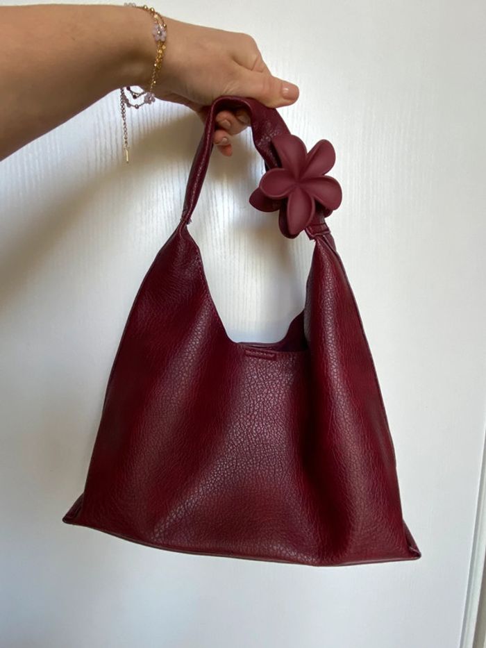 Barrette pince cheveux femme hibiscus bordeaux mat - photo numéro 4