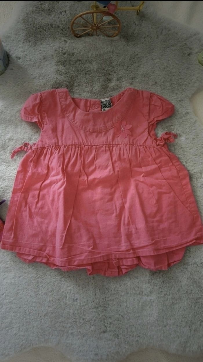 Blouse rose manches courtes Tape à l'oeil 18 mois