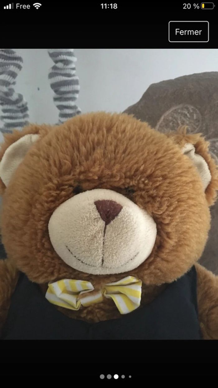 Petit ours noeud papillon environ 30 cm - photo numéro 3