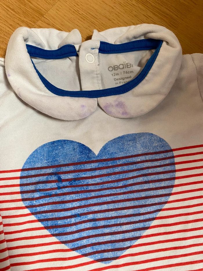 Lot 3 tshirts manches longues 12 mois - photo numéro 3