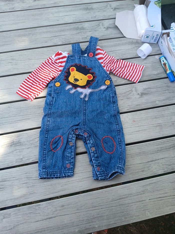 Ensemble salopette jeans 3 mois